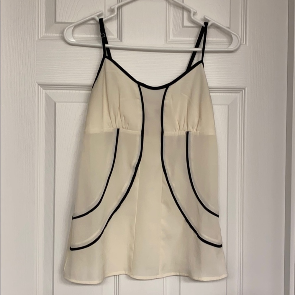 Ivory and black spaghetti strap top Lauren Conrad